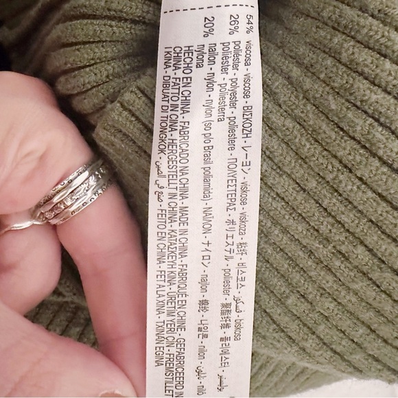 Zara Green Mock Turtle Neck Sleeveless Sweater Tank Top Ribbed Cropped - Picture 4 of 5